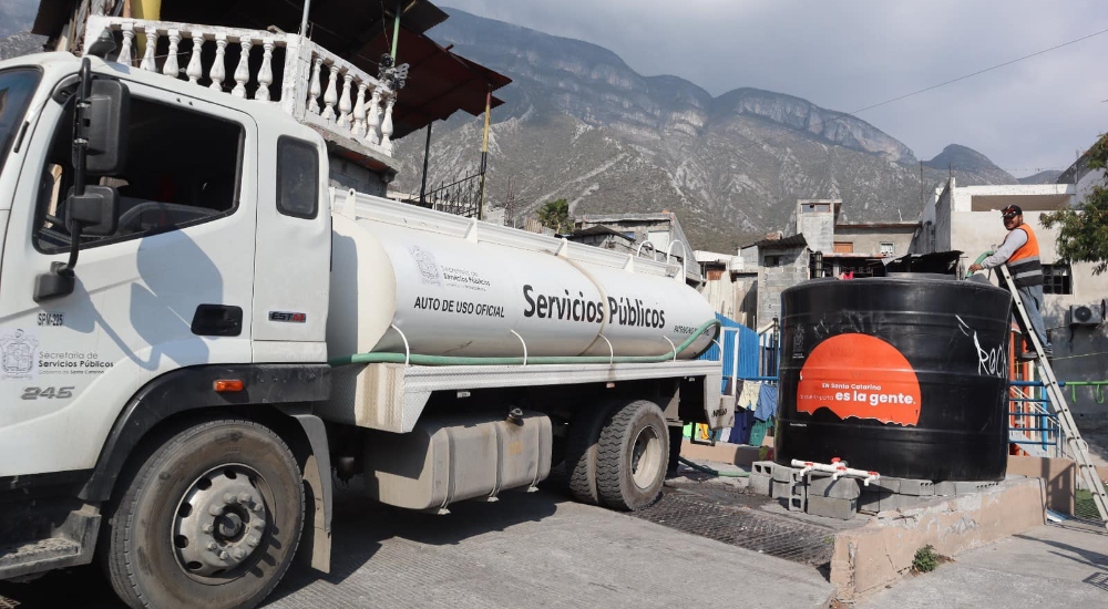 Santa Catarina incrementa llenado de agua en 95 tanques estacionarios